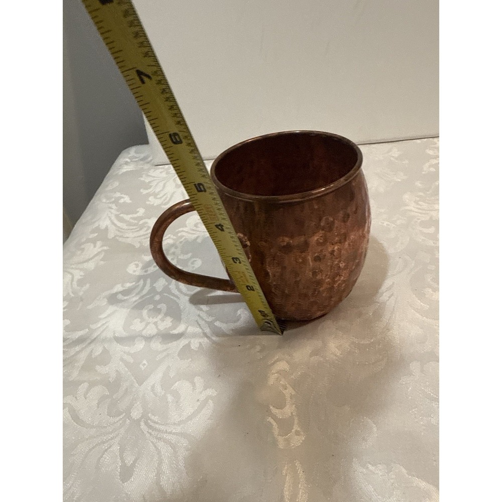 Vintage Hammered Copper Moscow Mule Mug with Brass Handle - Picture 6 of 7